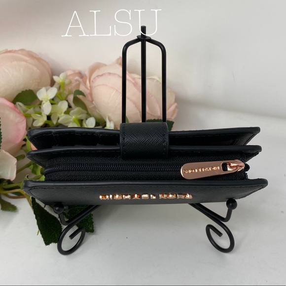 Michael Kors Bifolder ZIP Coin Wallet Le Black W - Picture 2 of 7